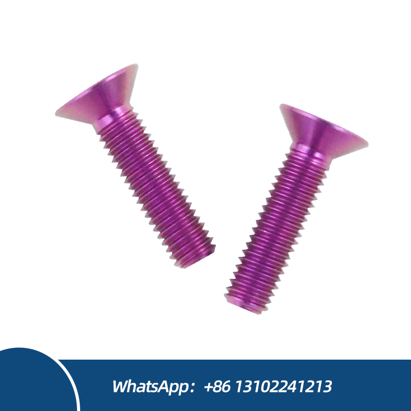 Titanium M8 Bolt with Socket Flat Countersunk Head 20-40mm Length lain Finish Plum Blossom Screw