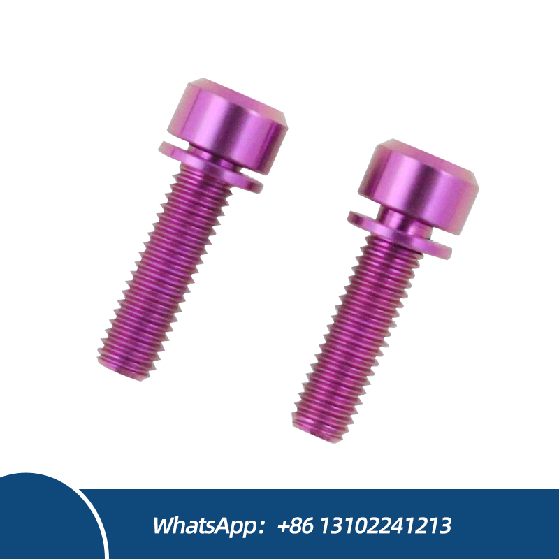 Titanium GR5 Bolt M5 M6 Hexagon Socket Head with Washer Titanium Screw for Bicycle and Scooter